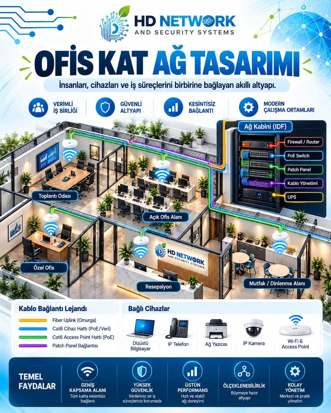 Ofis ve Çok Katlı Binalarda Profesyonel Ağ Altyapısı Tasarımı